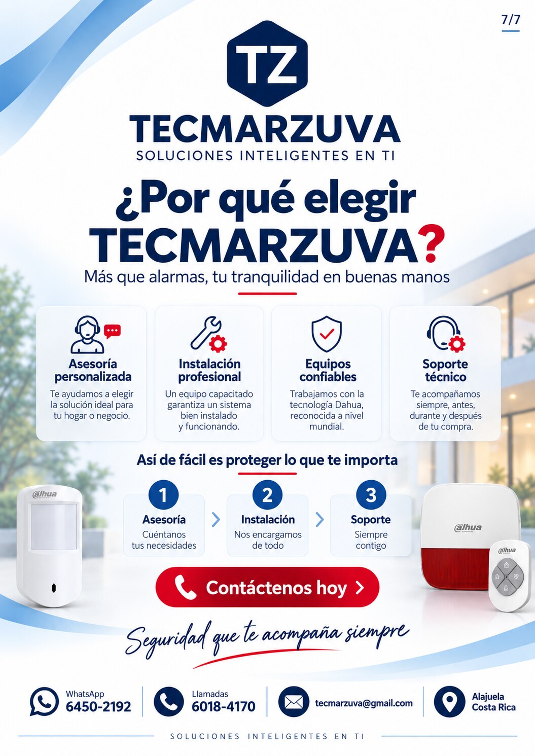 Instalación y soporte de alarmas TECMARZUVA